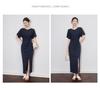 Aura Casual Round Neck Midi Dress – Women's Summer Style