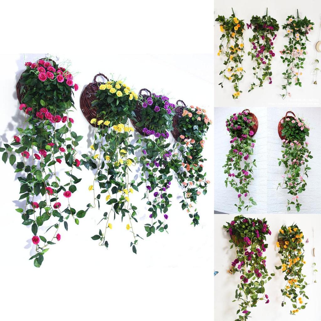 Beautiful 100cm Artificial Flowers Silk Rose Fake Garland Vine Ivy Plant Leaves For Stunning Home Decor