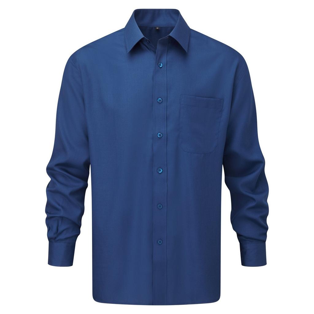 Russell Collection Mens Poplin Long-Sleeved Shirt