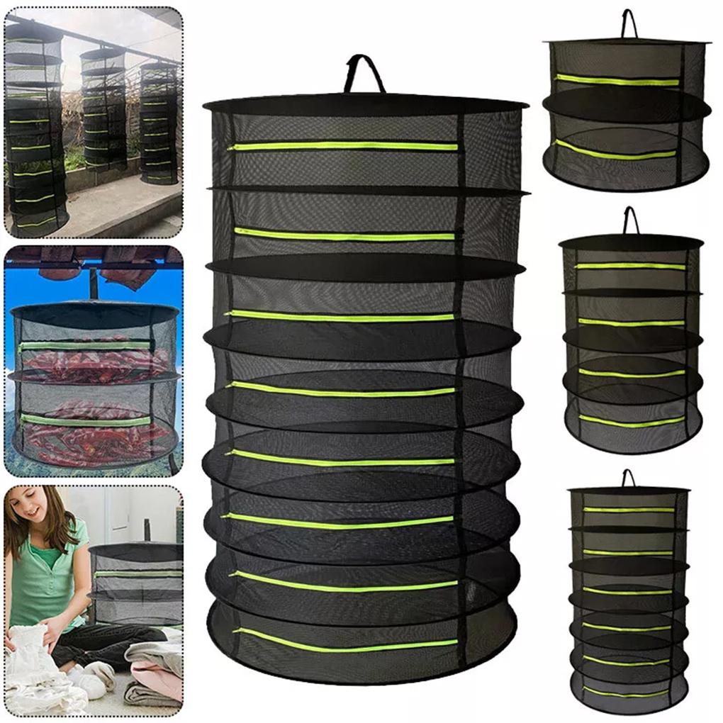 Hanging Drying Net For Herbs Sturdy Steel Wire Support And Zipper Closure Drying Rack Herb Drying
