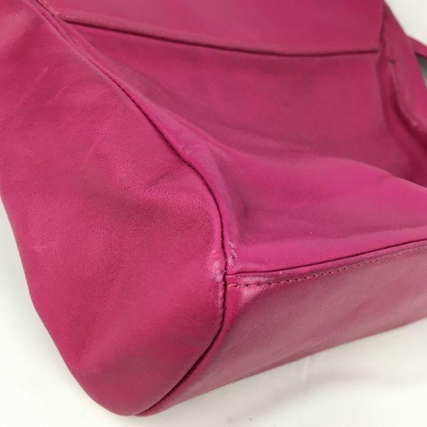 EPISODE Italy Made Leather Shoulder Bag Dark Pink Plain Adjustable Strap Length(USED)