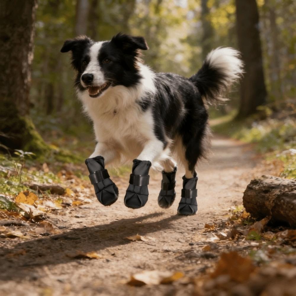 4PCS/SET Adjustable Anti-Slip Dog Shoes Wear-Resistant Pet Rain Boots  Sports Training