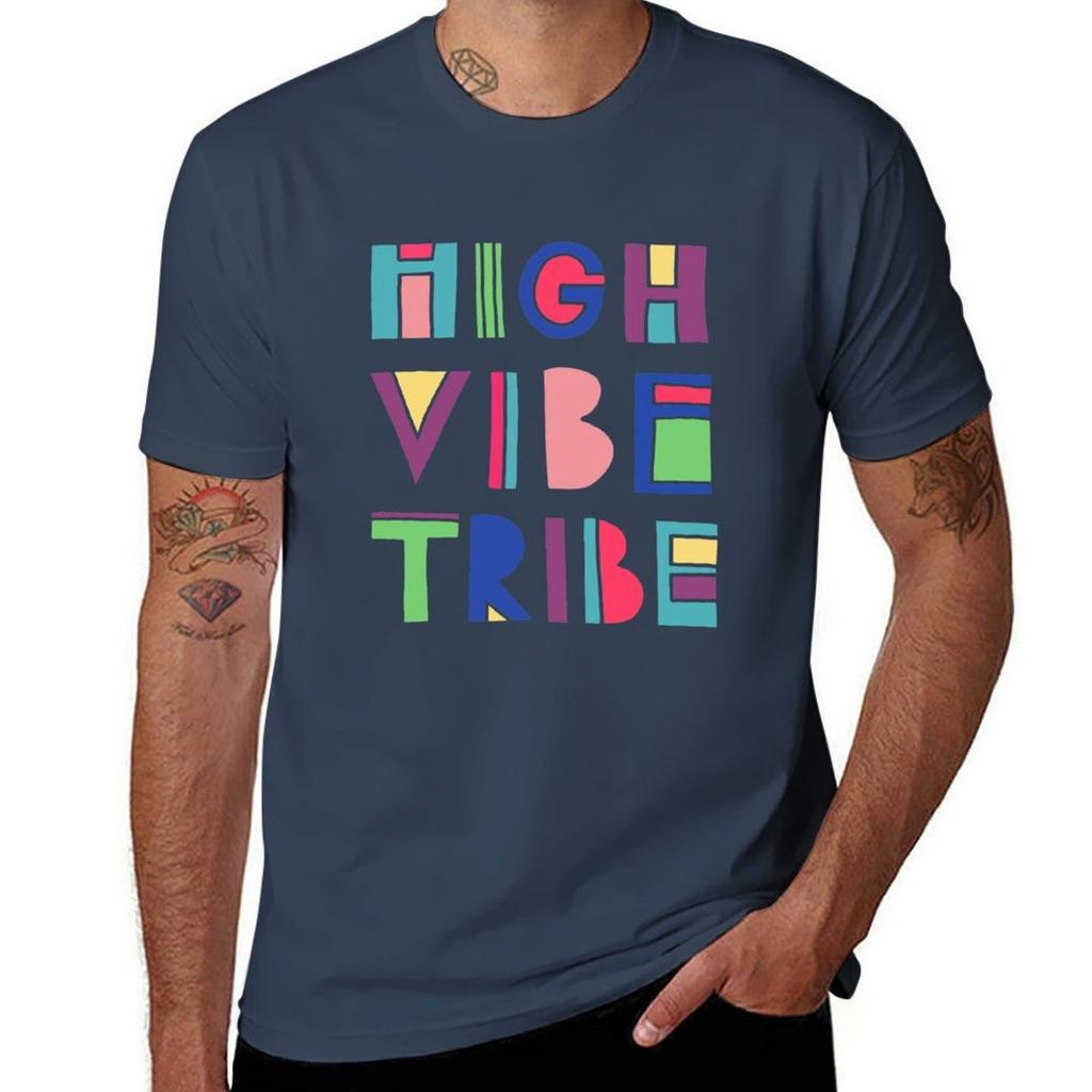 High Vibe Tribe Tshirt Basic Solid Color Casual Tee Shirt