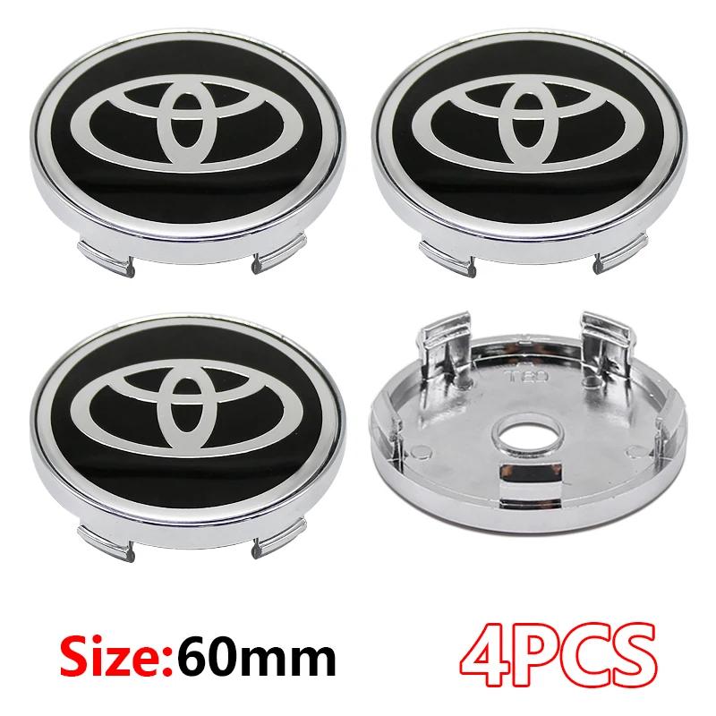 4 Stück 60mm Für Autoemblem Radnaben-Mittelkappe Abzeichen Abdeckungen Aufkleber Decals Styling Für Toyota Corolla RAV4 LEVIN Yaris C-HR Camry