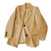 Women Suit Coat Lapel Long Sleeve Flap Pockets Suit Jacket Single Breasted Back Slit Design Solid Color