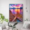 DIY 5D Diamond Painting Landscape Sunset Full Round Drill Embroidery Mosaic Scenery Beach Picture Rhinestones Decor Gift