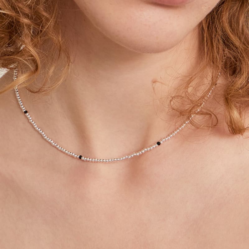 

LUNNE Silver 925 Black Spinel Glow Necklace #LSN72 Black Spinel (39.41cm)