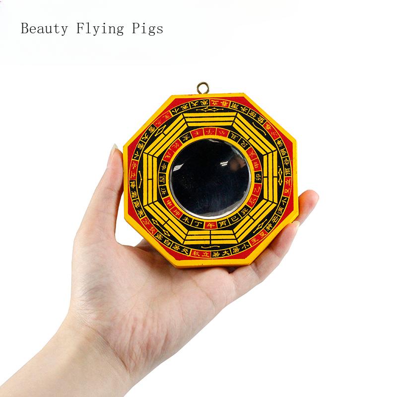 Chinese Minimalist Wooden Gossip Mirror, Concave Mirror At the Entrance, Hanging Accessories, Balcony Convex Handicraft