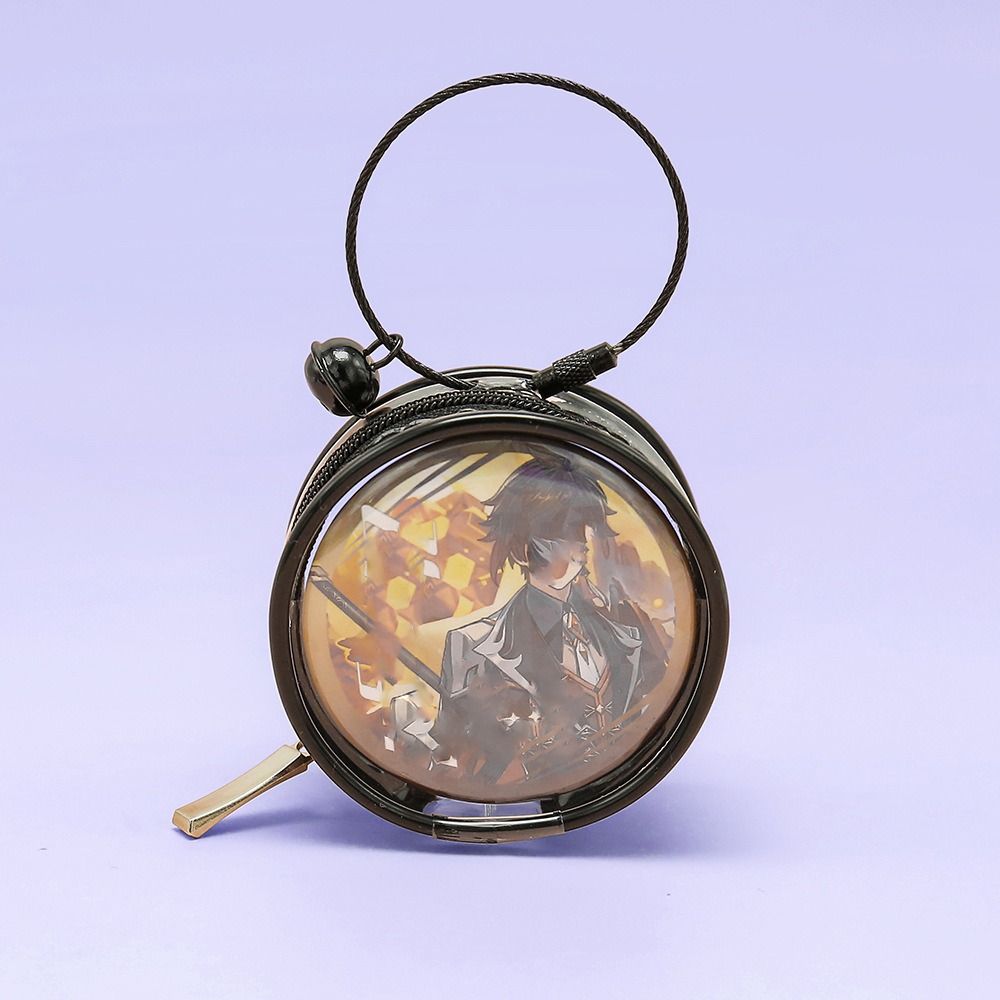 Keyring Two-side Display Bag Protection Case Clear Outdoor Bag Round Badge Storage Pouch Gifts