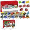 Christmas Countdown Calendar Car Blind Box 24 Days Alloy Fire Engine Set Toy
