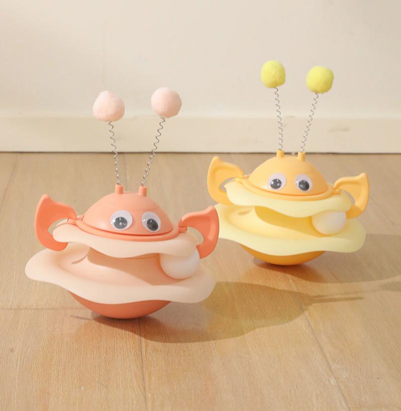 Pet Toy Honeybee Tumbler Spinning Play Tray Kitten High Amuse Amuse Cat Turntable Bite Resistant Scratching Cat Toy