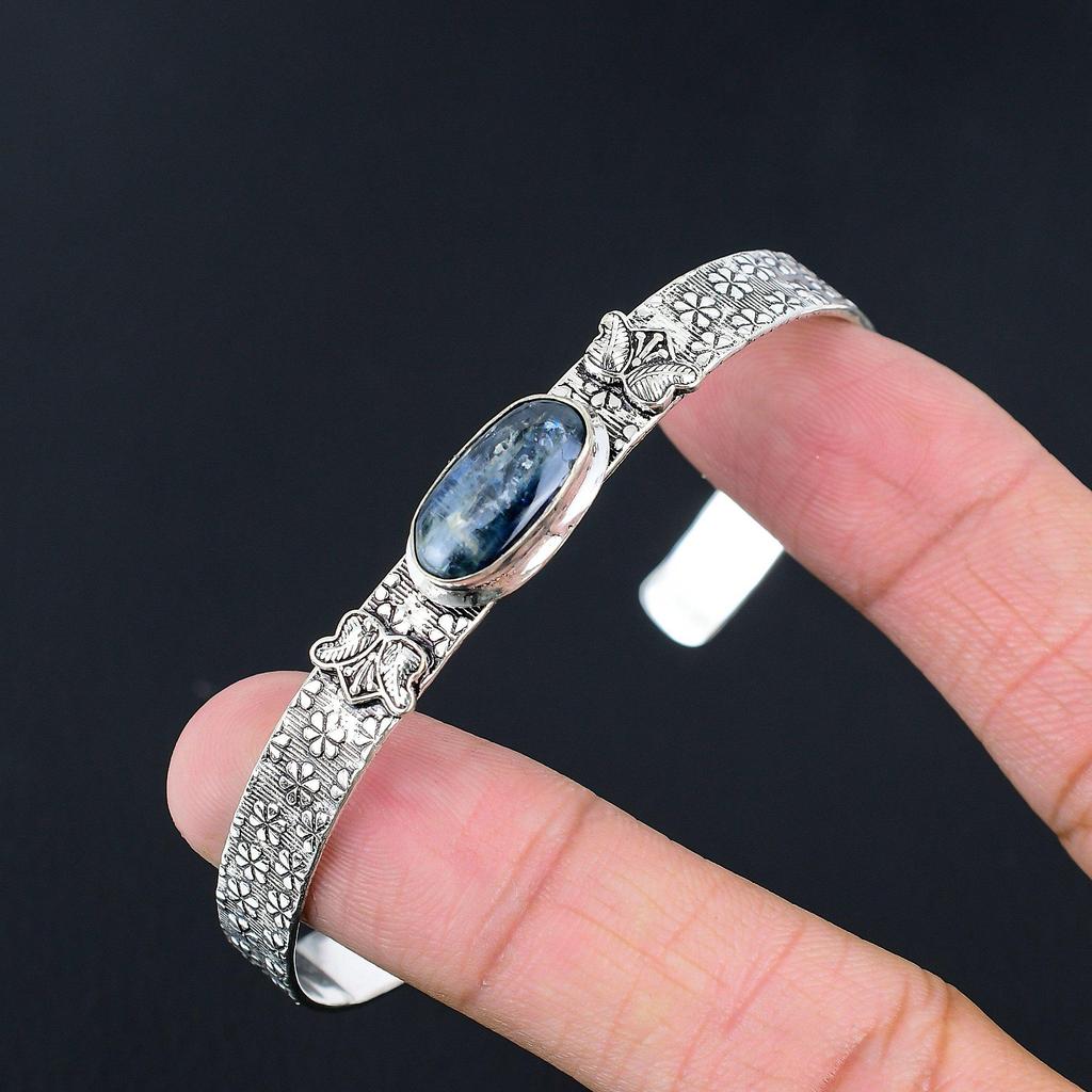 Daughters Day Deal 925 Sterling Silver Kyanite Gemstone Mother Bangle Jewelry