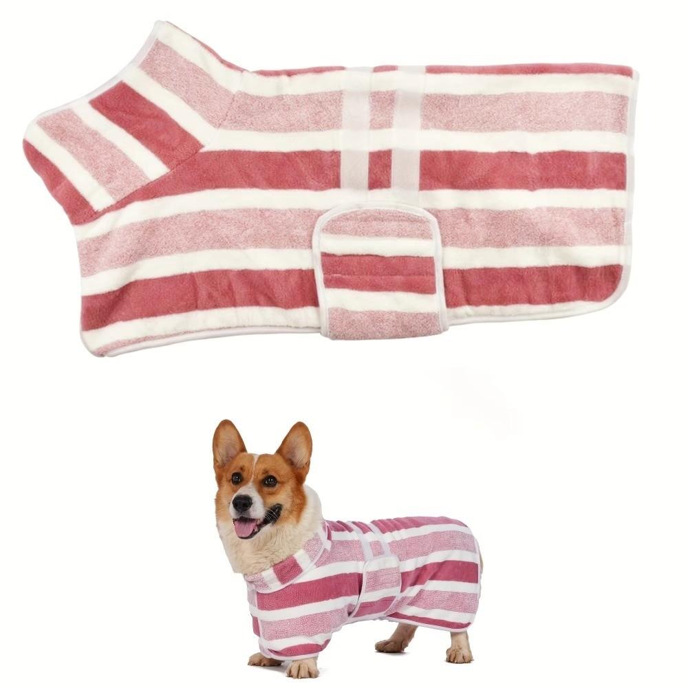 Quick-Dry Pet Ultra Absorbent Towel Coral Velvet Post-Bath Grooming Wrap Dog Bath Robe  After Swim