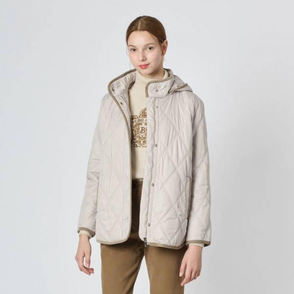 Bcbg Corduroy Block Hooded Quilted Jumper B4w9y960 light beige (71)/55