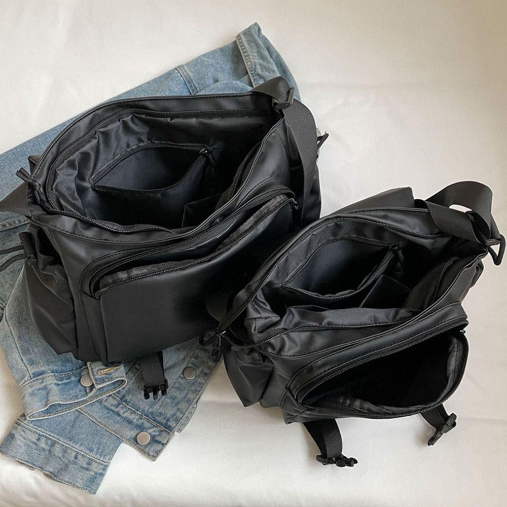 Solid Color Nylon Crossbody Bag Oxford Cloth Large Capacity Messenger Bag Waterproof Multifunctional Short Distance Travel Bag
