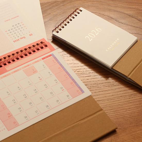 2026 Desk Calendar JAN 2026 - DEC 2026 Standing Flip Desktop Calendar 12 Months Planner with Twin-Wire Binding for Home Office School