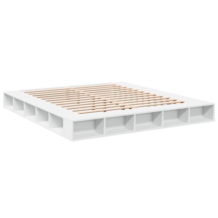 VidaXL Cadre de lit blanc 180x200 cm bois d'ingénierie, lit, lit de rangement, cadre de lit double, lit double, meuble de 3280454