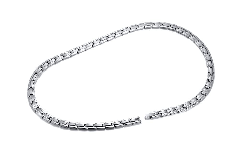 Popular Brand Magnetic Necklace for Men and Stainless Chain Static Electricity Gift [Rockyu] Women, Steel, Hypoallergenic, Silver, Germanium,