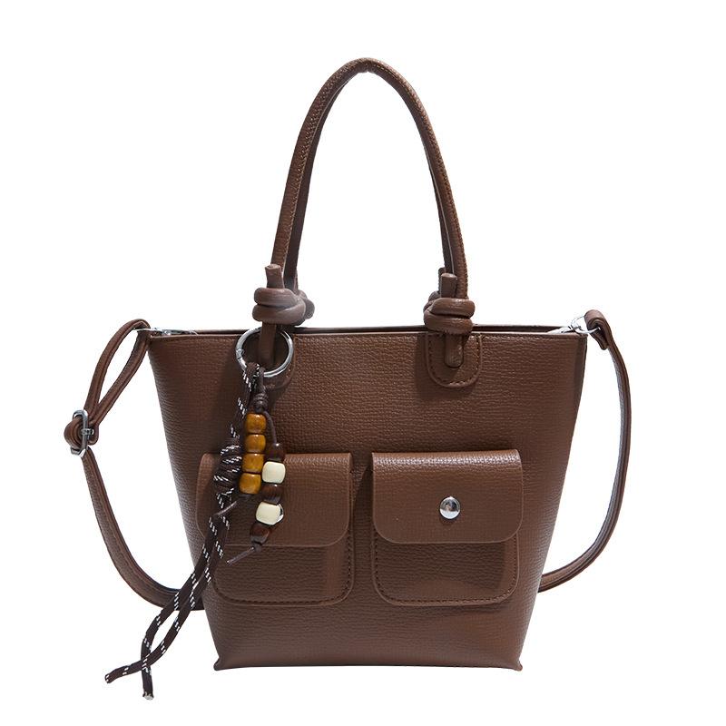 

High End Handbag Autumn and Winter New Korean Version Fashionable Bucket Bag Versatile Commuting Single Shoulder Diagonal Cross Bag коричневый