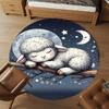 1PC Lamb Moon Stars Round Chair mat Area Rug - Non-Slip, Floor Mat for Office, Bedroom, home decor Christmas Gift c0528034