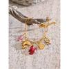 Eetit Ocean Style Enamel Fish Shell Lobster Drop Charm Bracelet Bangle for Women Summer Stainless Steel Arrivals Wrist Jewellery