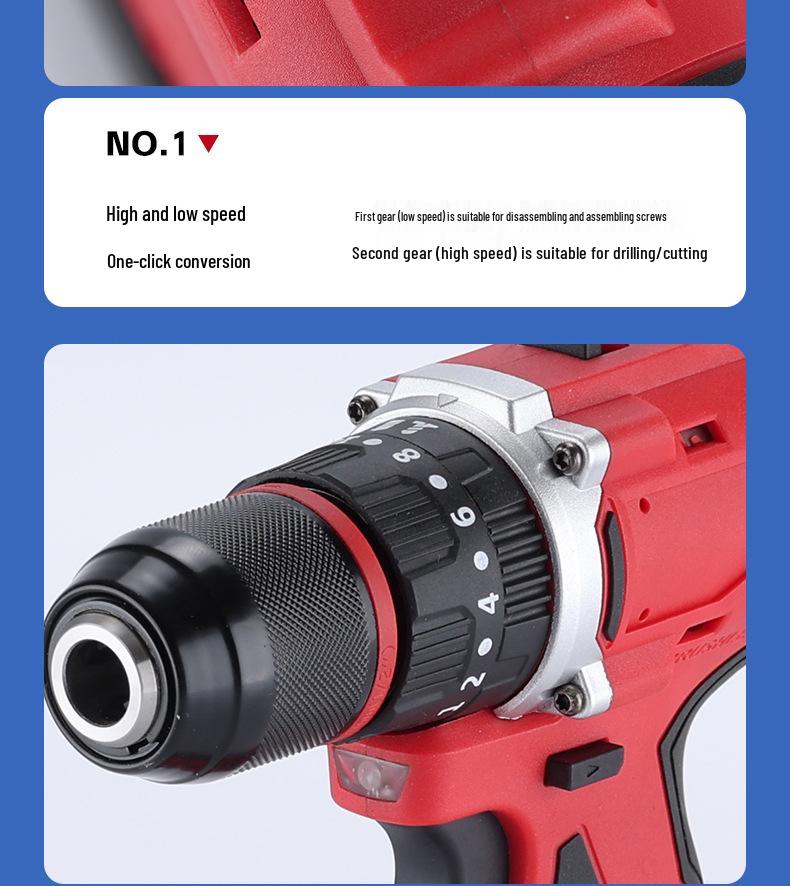 Multi-functional Brushless Pistol Drill – High Power Impact with Lithium Battery