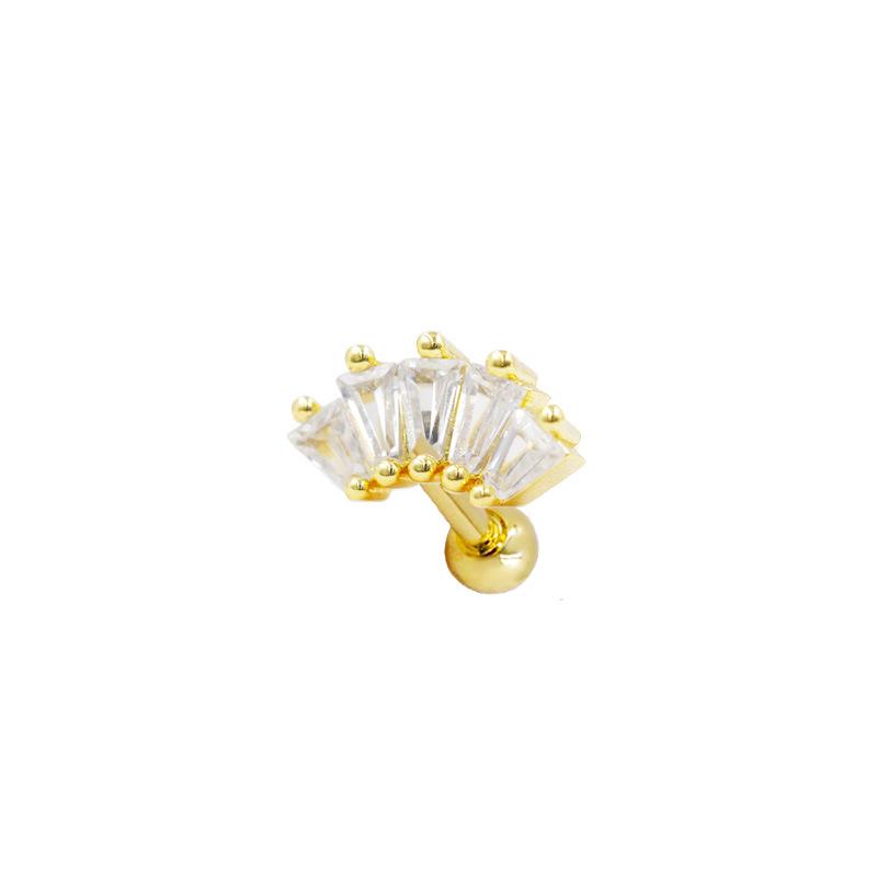 Gaibei 3D Fan-Shaped Lotus Ear Cartilage Stud Piercing Jewelry
