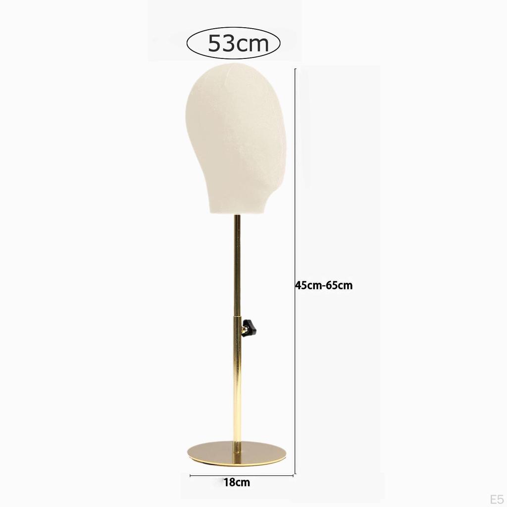 Head Model ,Display Rack Stand Wig Hat Adjustable, Stainless Steel Fashion Detachable