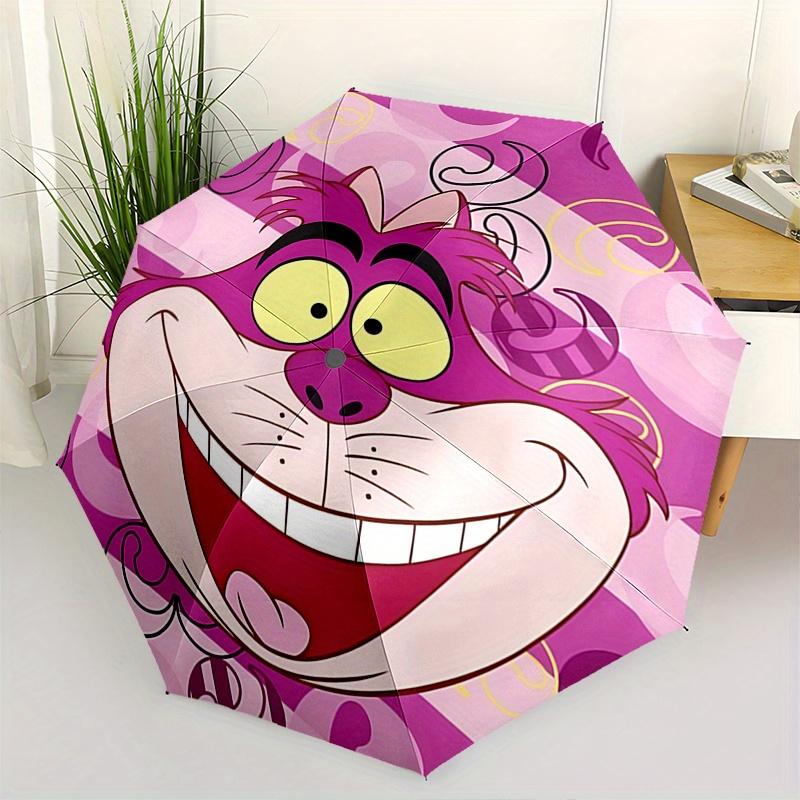 

Disney Cheshire Cat, Wonderland Automatic Open/Close Umbrella - Cute Umbrella with Cute Design, Portable 3-Fold Compact Umbrella for Men & W