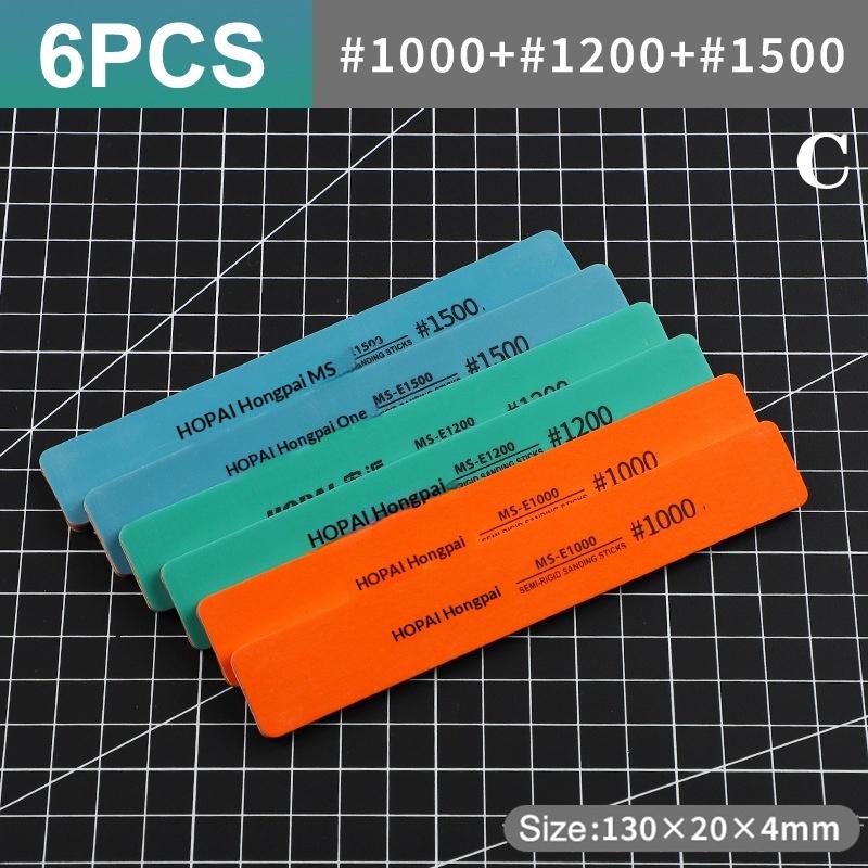

6/12Pcs Wet/Dry Sandpaper And Sponge Set Heavy Duty #400 To #1500 Mesh Multi-Mesh Plastic Model Build Grinding And Polishing Kit