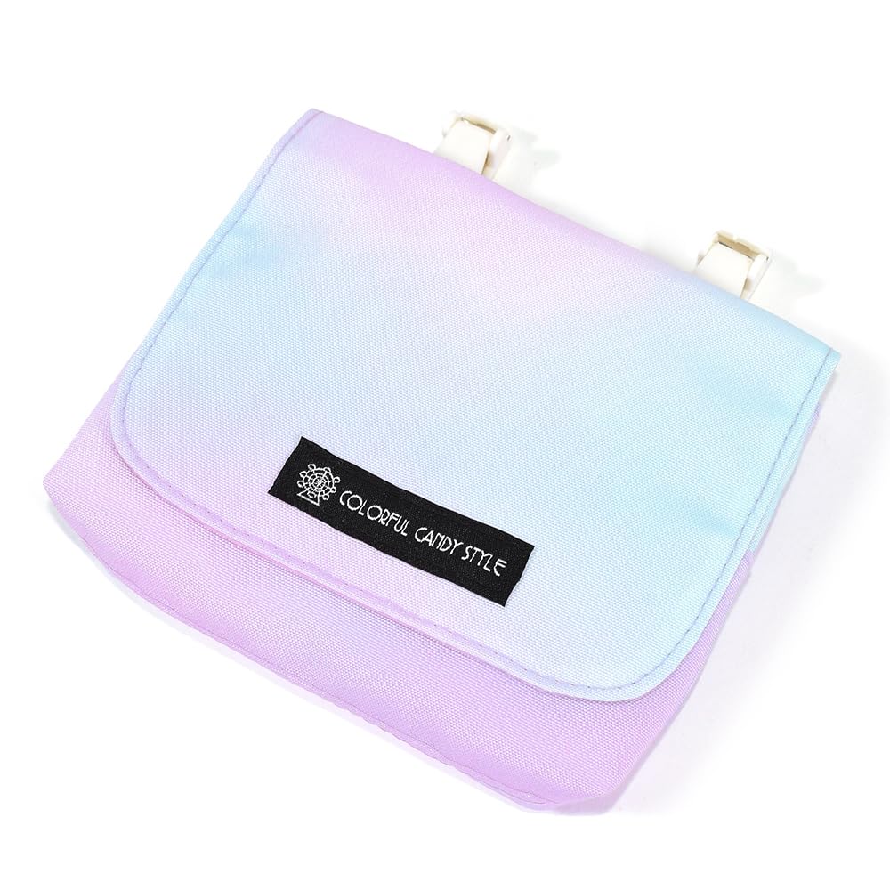 COLORFUL CANDY STYLE Portable Pocket Type Girls Clip Pocket Pouch Large Elementary School Aurora Color NN603710 [Large Type] Pocket/Attached