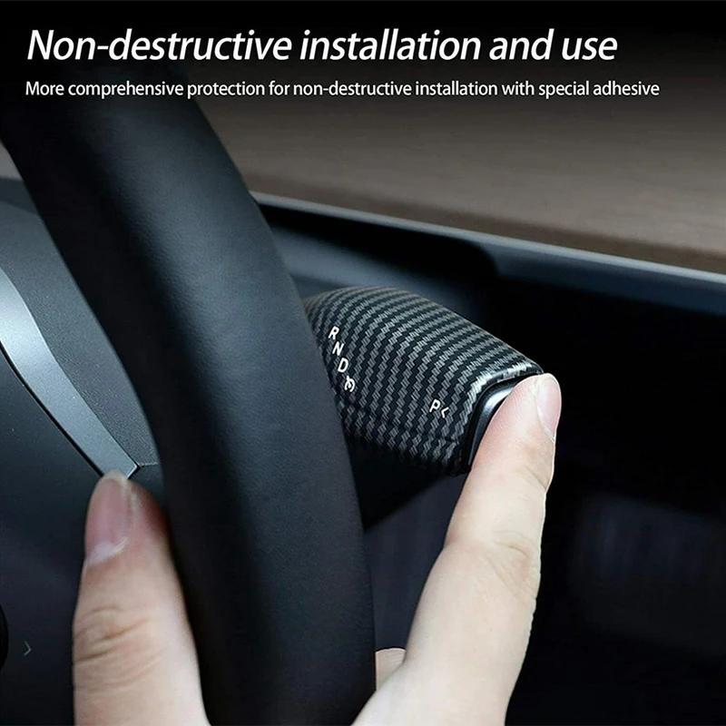 2 Pcs Gear Shift Cover Paddle Shifter Steering Wheel Extension Accessories for Tesla Model 3 Y 2017-2021 Auto Interior Mouldings