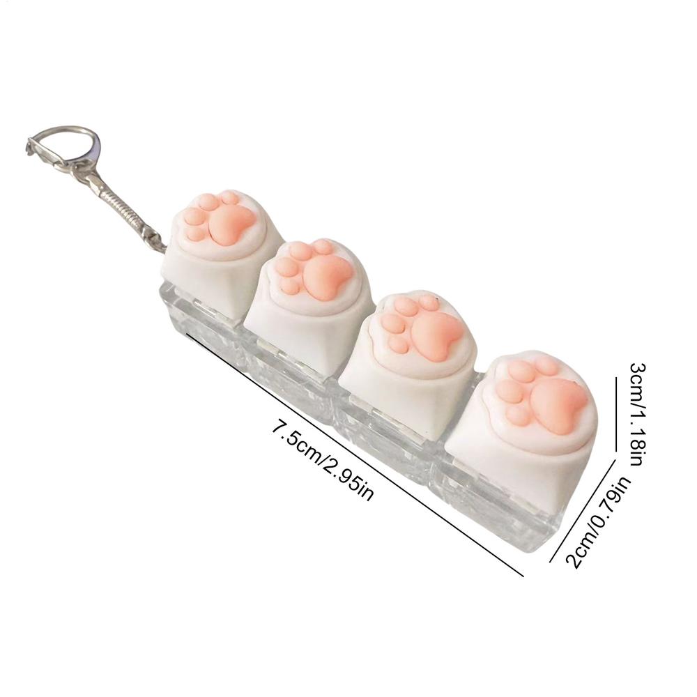 Keyboard Fidget Toys Cat Paw Keycap Keychain Stress Relief Fingertip Gadget Decompression Toys Clicker Fidget Toy белый