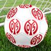 FSV Mainz 05 Size 5 Soccer Ball, Machine-Stitched PVC, Durable & High Bounce, All Ages Fit, Fan Merchandise, Matches & Outdoor Use.