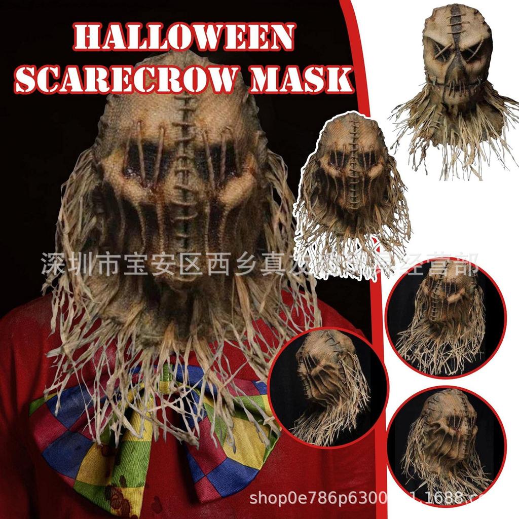 Nieuw eng Halloweenmasker van latex, premium vogelverschrikkerhoofddeksel, spookhoofd