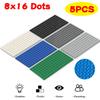 5 יחידות אבני בניין DIY פלטת בסיס דו-צדדית 8x16 נקודות אבני בניין לבנים צעצועי יצירה והארה לילדים