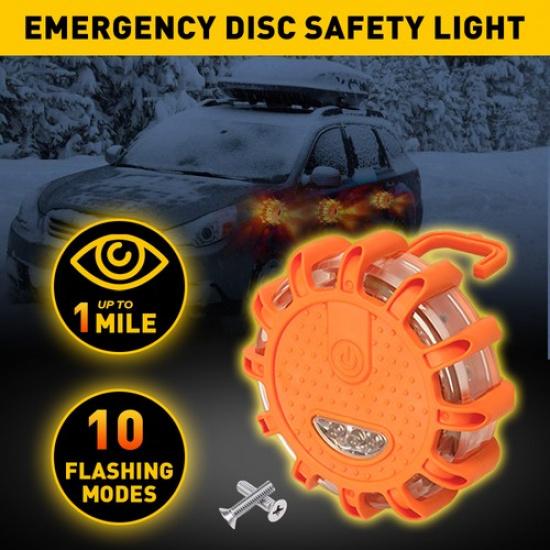 6X LED Road Flares Emergency Disc Safety Roadside Warning Flashlight Worklight