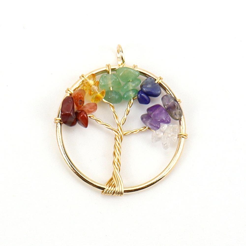 3Cm Tree Of Life Pendant Natural Crystal Gravel Fortune Tree Necklace Accessories N114