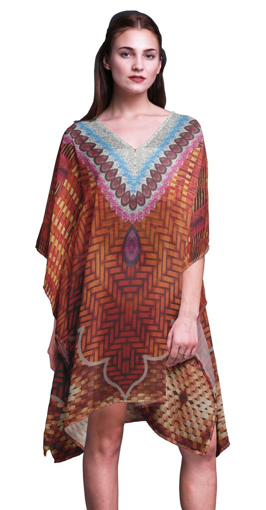 Phagun Ladies Plus Size Kaftan Summer Wear Beach Coverup Kimono Kaftan-4X-5X