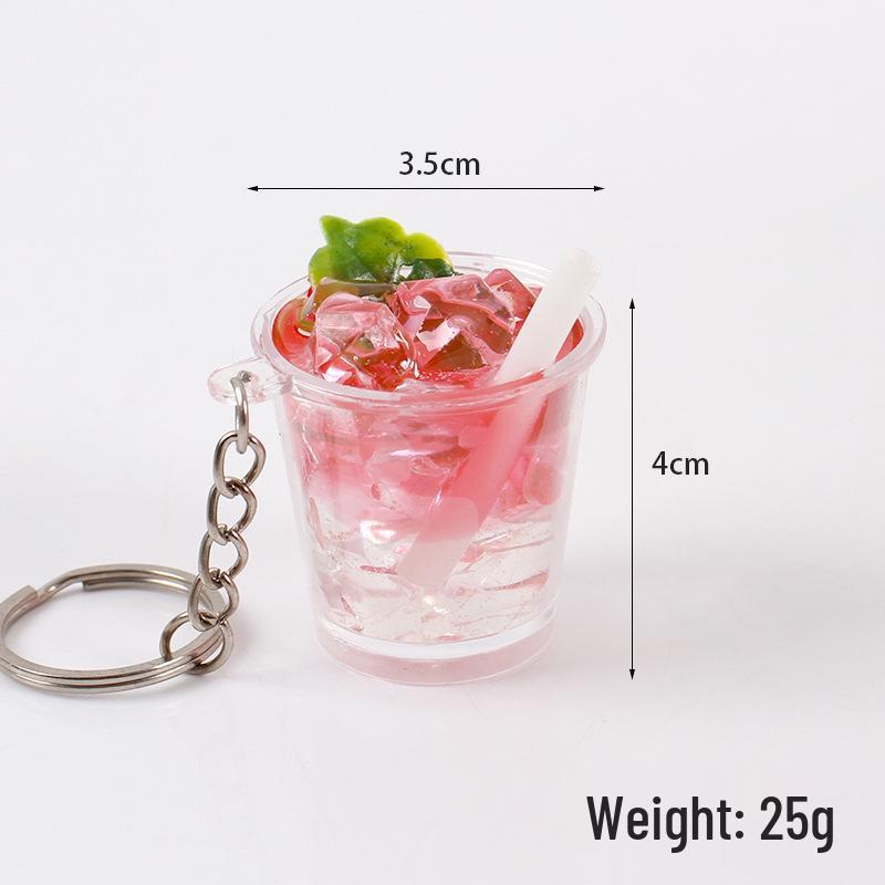 Handgemachter Taiwan Fruchtsaft Eisbecher Schlüsselanhänger - Kaltgetränke Anhänger Spielzeug