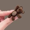 1PC Cute Waving Little Velvet Bear Hairpin Delicate Compact Duckbill Clip for Bangs And Side Hair Accessory