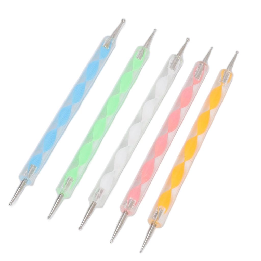 25pcs Nail Art Dotting Pens Acrylic Screw Rod Round Head Nail Art Double Ended Dotting Pen
