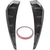 2Pcs Vent Wing Cover Trim, Black Carbon Pattern, PU Rubber, Universal, 13 4 X 1 Inch