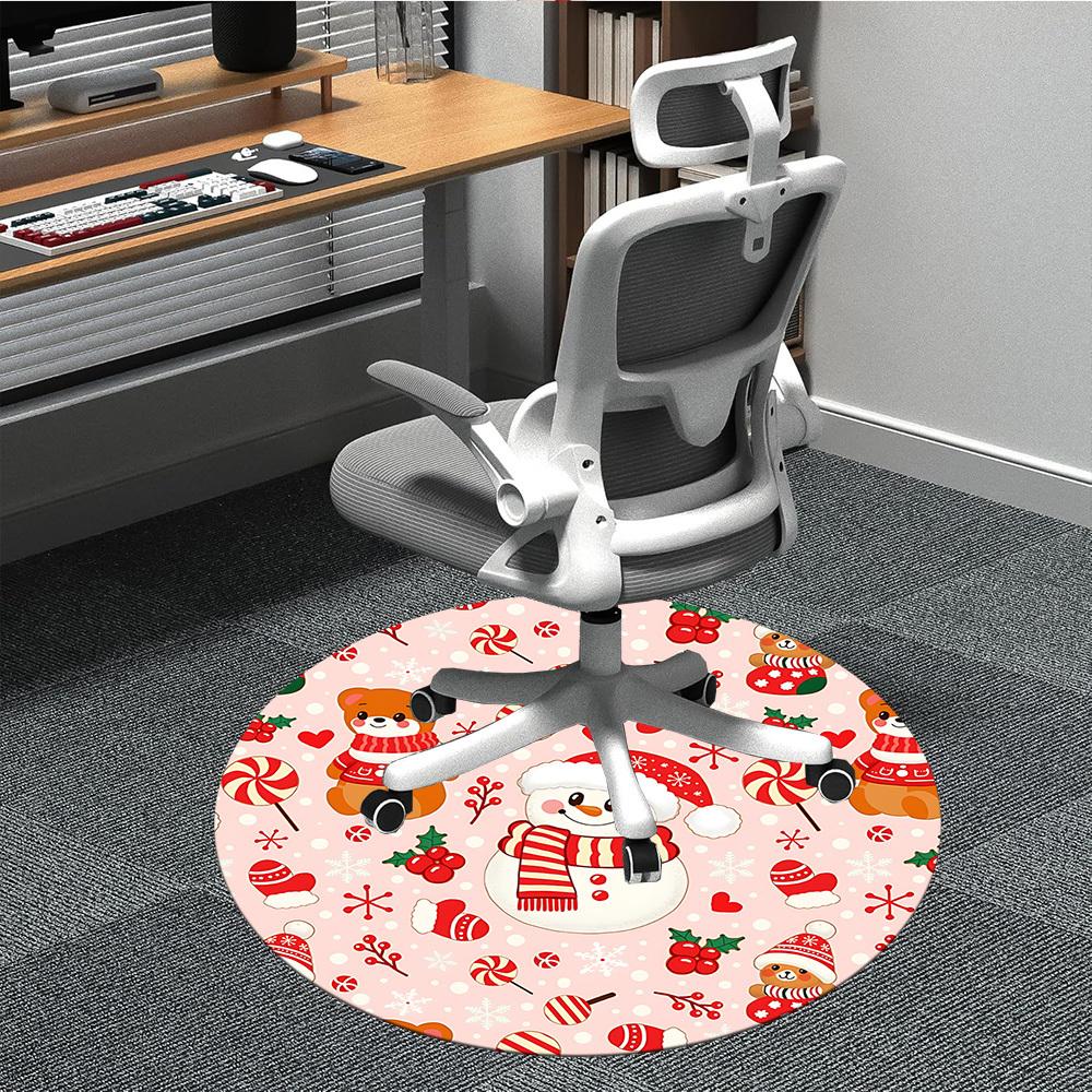 

1pc Christmas ornaments Chair Carpet for Office Non Slip, Machine Washable Rug for Office, Room Holiday Decor for Christmas, Birthday Polyester 80cm
