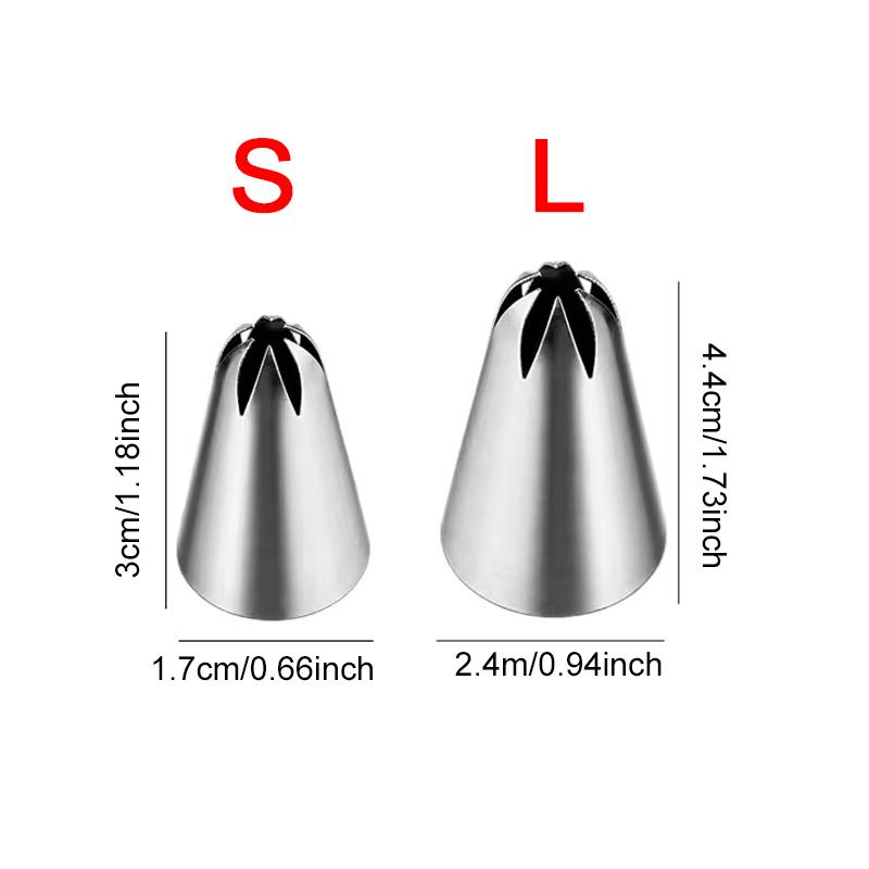 Pastry Stainless Steel Piping Nozzle Cupcakea Fondant Cake Cream Decorating Props 2 Size Available Home Kitchen Baking Tools ZYF