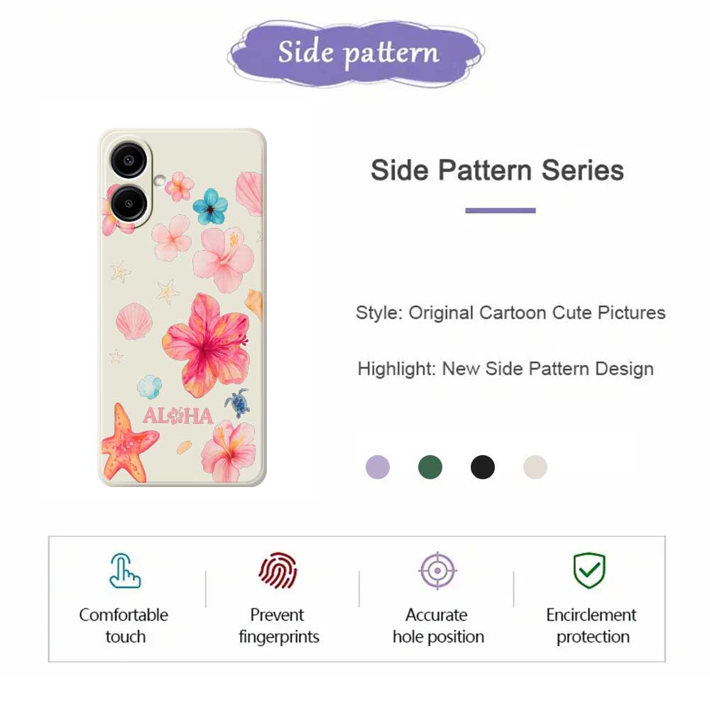 For Samsung Galaxy A07 4G Case Flower Pattern Printing Straight Edge TPU Phone Back Cover