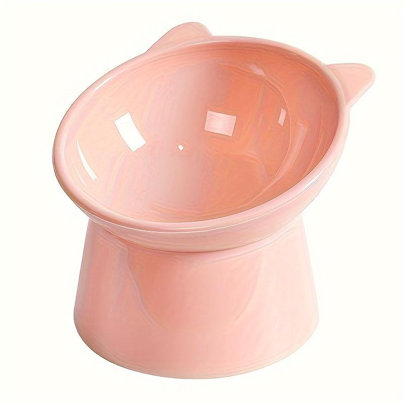 Upgraded Cat Bowl, Spill-proof Tilting Pet Feeder with Angled Neck Protection for Cats and Dogs