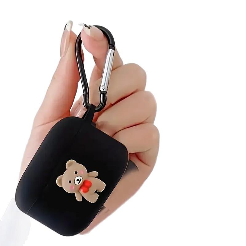 Black Three-dimensional Bear Is Suitable for AirPods 1/1st Generation Protective Case Apple Pro/1 Wireless Bluetooth Headset Cover.