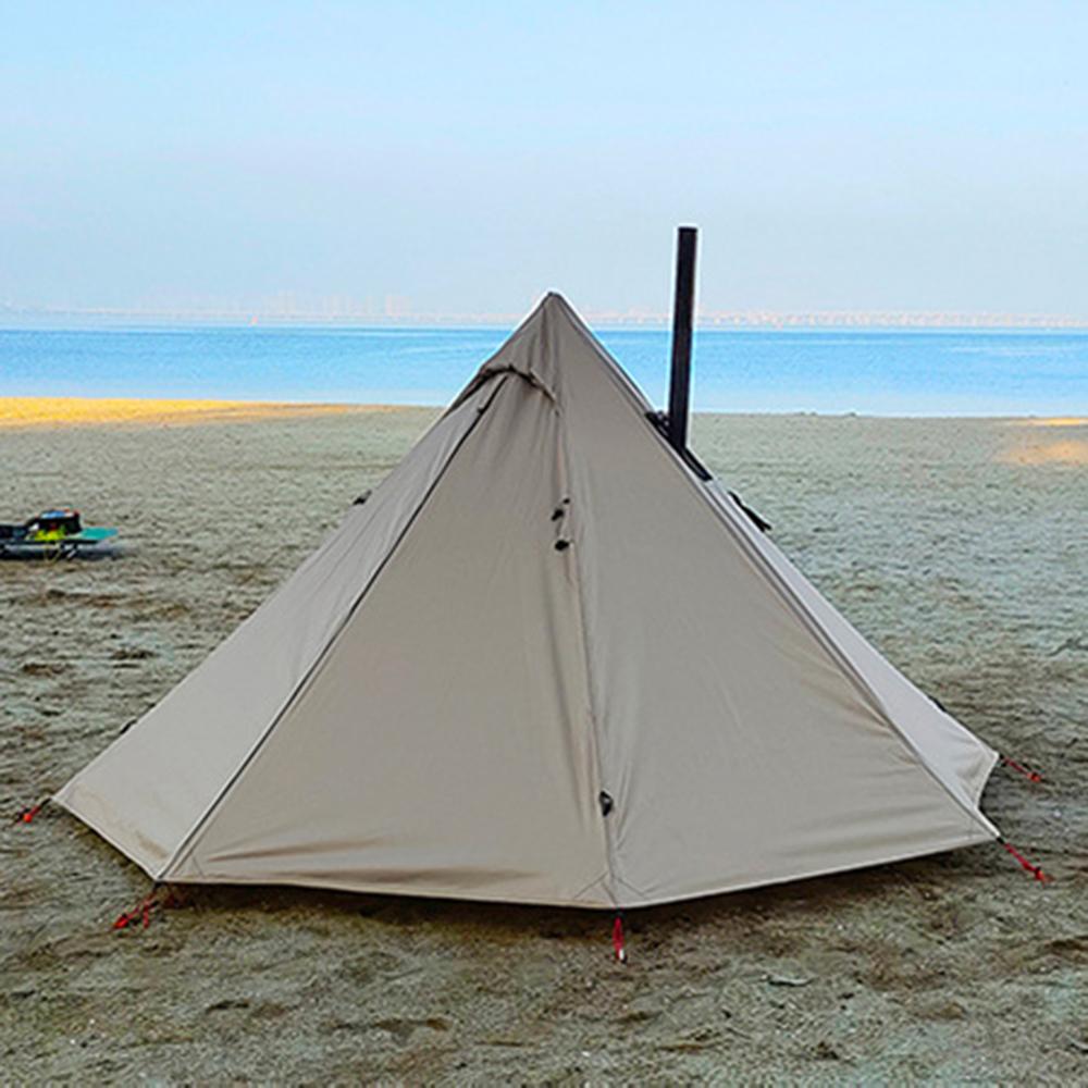 Tenda de acampamento tenda ao ar livre pirâmide tenda única pessoas tipi tenda quente para acampamento caminhadas