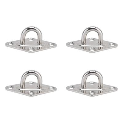 Confezione da 4 Piastre Occhiello in Acciaio Inossidabile 304 Piastra Occhiello Resistente alla Ruggine Gancio per Fissare Corde Fili d'Acciaio